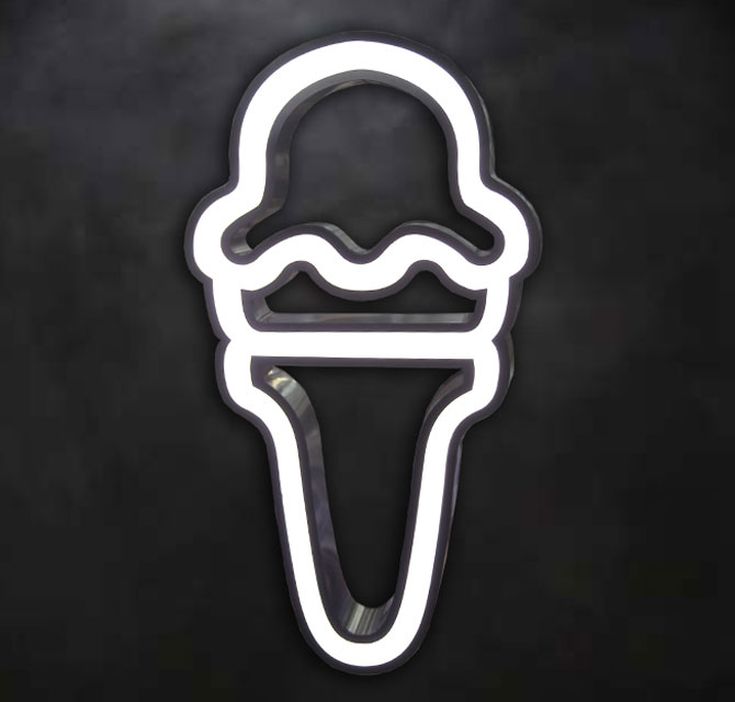 3D Stand with LED Light Ice Cream